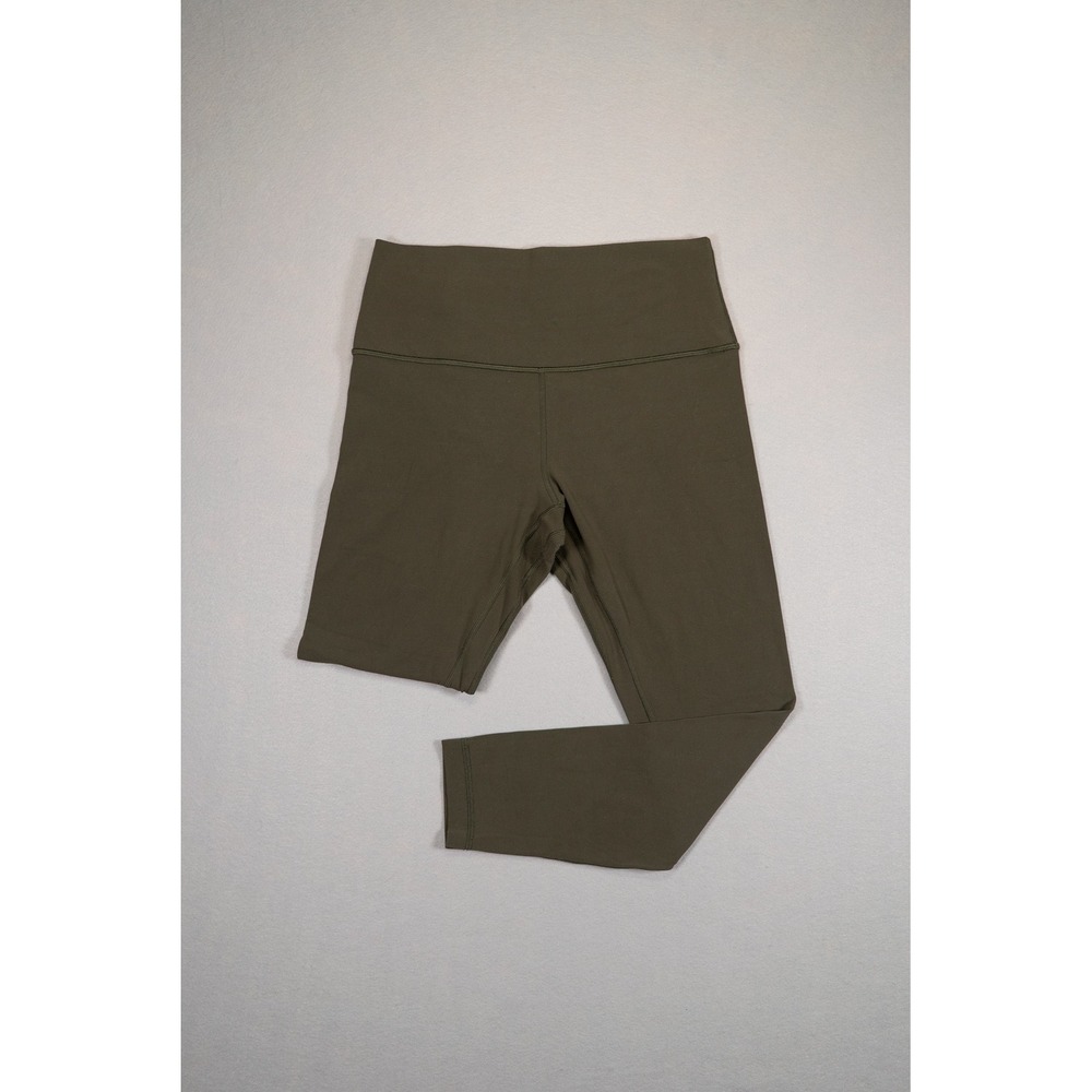 Lululemon Align High Rise Crop Leggings Size 10 Olive Green Yoga Pants